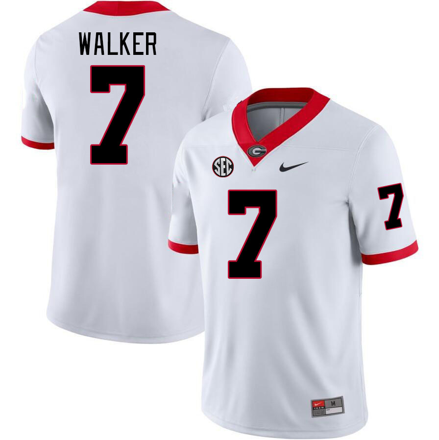 #7 Quay Walker Georgia Bulldogs Jerseys Football Stitched-White
